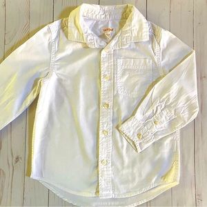EUC Cat& Jack White Long Sleeve Shirt Boy Size- XS (4/5)